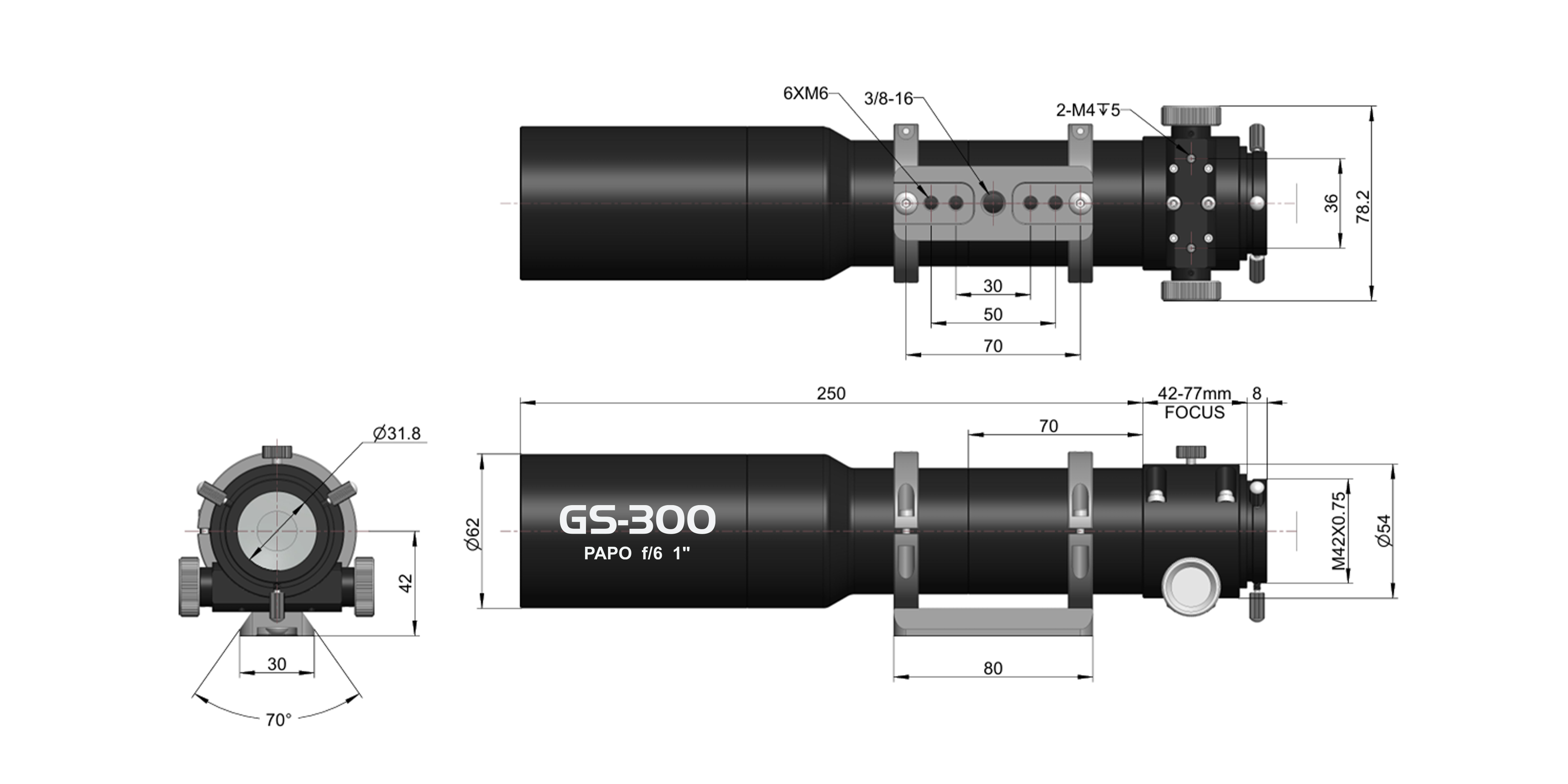 GS-300AR导星镜结构尺寸图